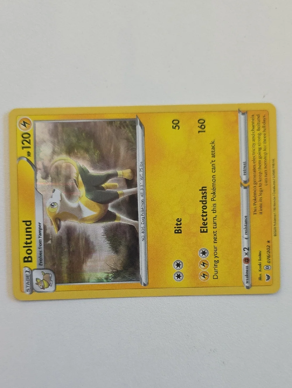 Pokemon Yamper And Boltund Trading Cards